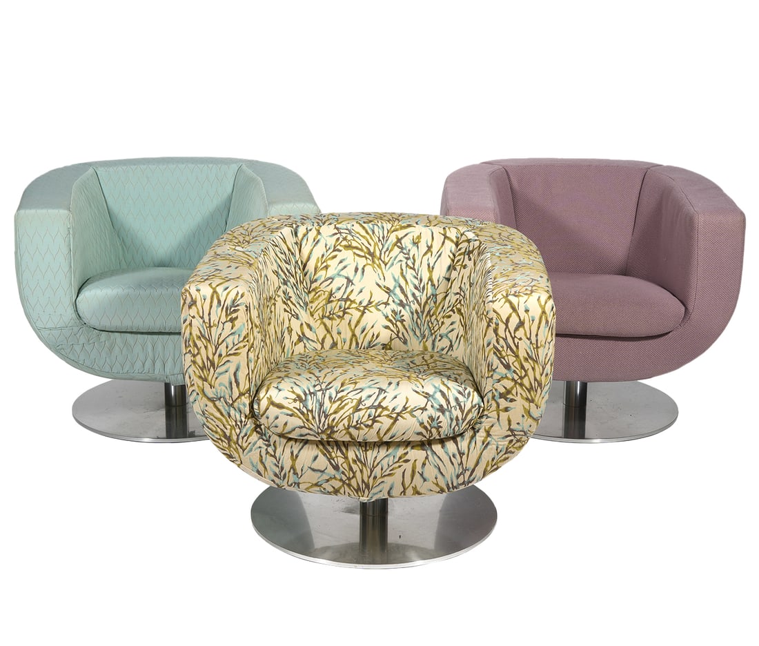 Three B & B Italia 'Tulip' Swivel Arm Chairs (1 of 10)