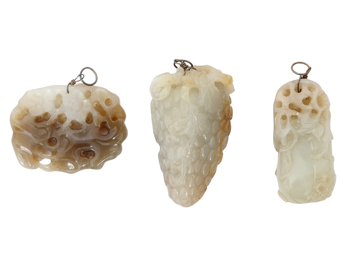 3 Chinese Hand Carved Jade Pendants (1 of 20)