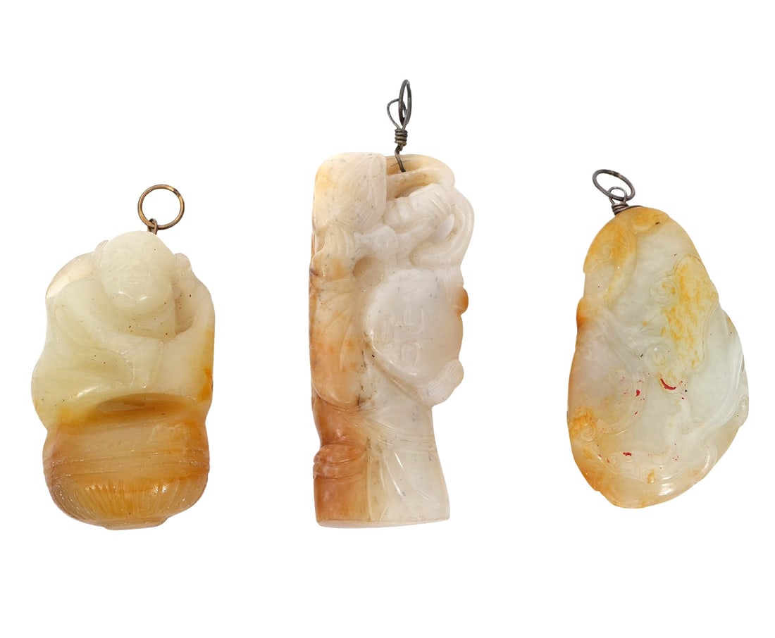 3 Jade Chinese Hand Carved Pendants (1 of 20)