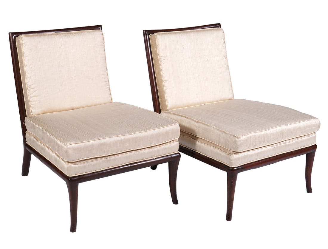Pair of Robsjohn Gibbings Slipper Chairs (1 of 5)