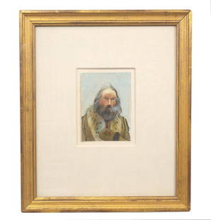 Michael Coleman 'An Old Hunter' Painting: Michael Coleman, American (Born 1946). Oil on canvas mounted in gilt frame and signed lower left, dated on verso 1984. Label on verso from Altermann Galleries. Measures 13.75"H x 11 5/8"W framed; 4.5"