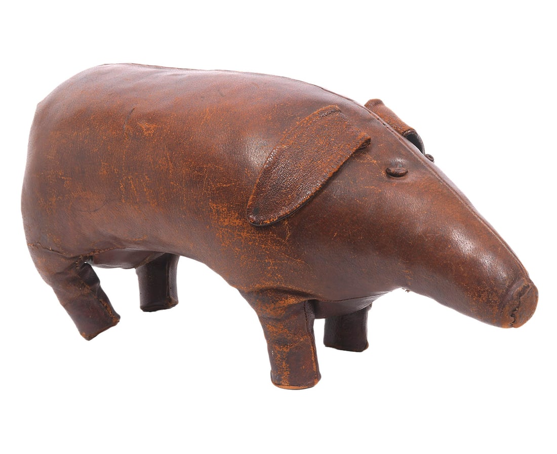 Abercrombie & Fitch Leather Pig Footstool (1 of 11)