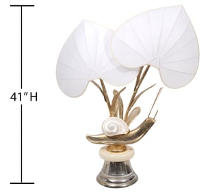Antonio Pavia Italian Brass Snail Lamp