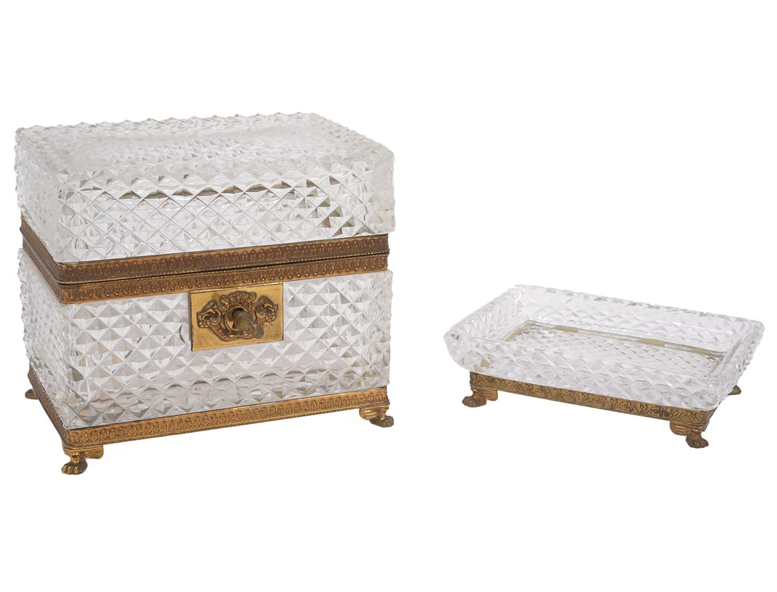 French Crystal Box & Tray Bronze Mounted (1 of 12)