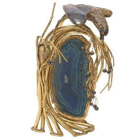 Henri Fernandez Sculptural Brass Table Lamp