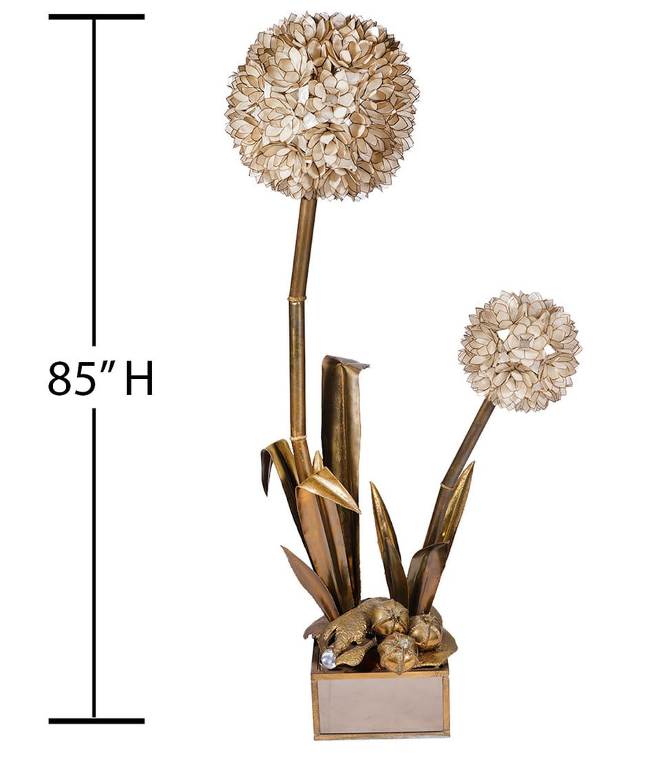 Large Brass Floor Lamp Attr. Maison Jansen (1 of 9)