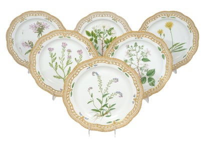 6 Royal Copenhagen Flora Danica Dinner Plates