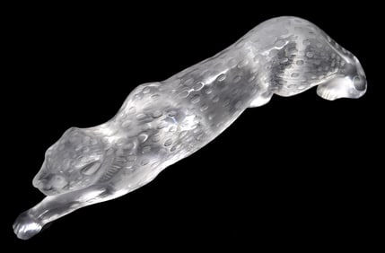 Lalique 'Zeila' Frosted Crystal Panther Figurine