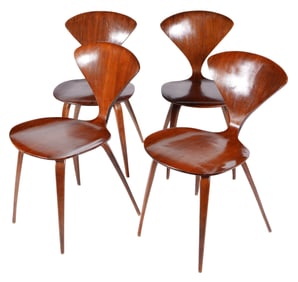 4 Norman Cherner Bentwood Plycraft Chairs