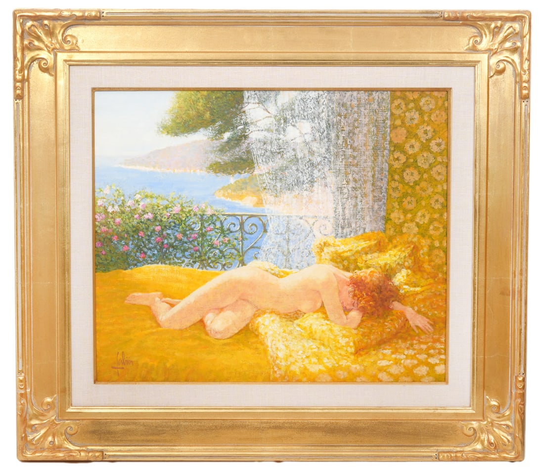 Louis Fabien Original Oil Painting 'Afternoon Nap' (1 of 10)