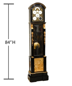 Austrian Empire 19th C. Ebonized Tall Clock