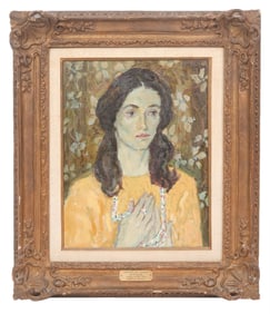 Moses Soyer 'Love Beads' Painting