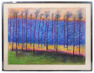 Wolf Kahn 'Beautiful Pines' Pastel Painting