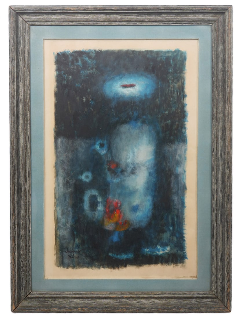 Hoi Lebadang 'Abstract in Blue' Oil Painting (1 of 16)