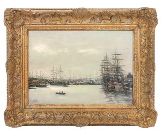 Antique Continental Signed Oil Painting