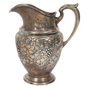 Schofield Sterling Silver Repousse Water Pitcher