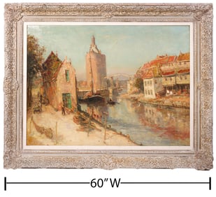 Evert Moll 'View of Holland' Large Oil Painting