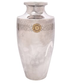 Antique Japanese Mixed Metals Silver & Gold Vase