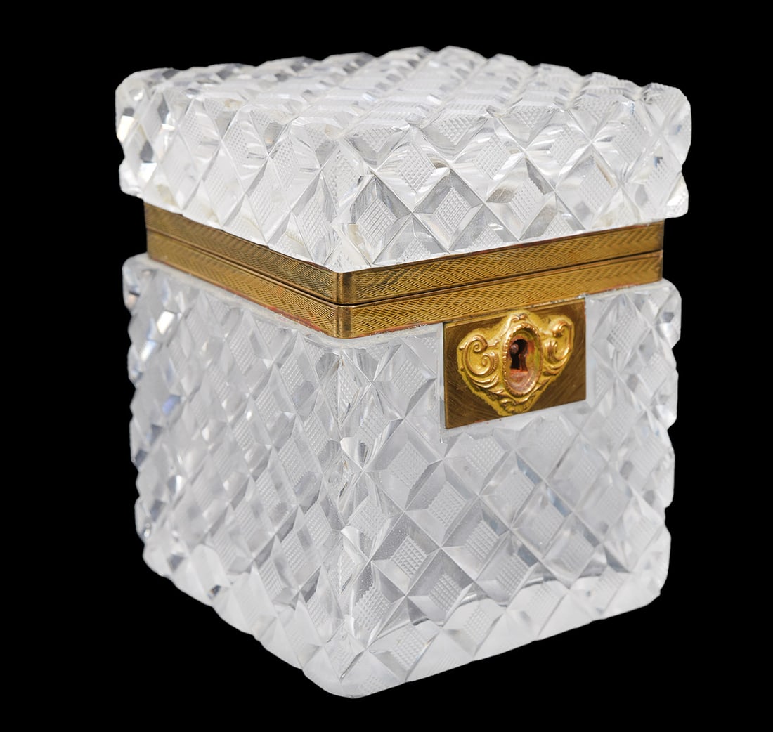 French Cut Crystal Brass Mounted Box (1 of 6)