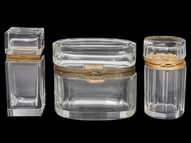 3 Vintage French Style Glass Boxes
