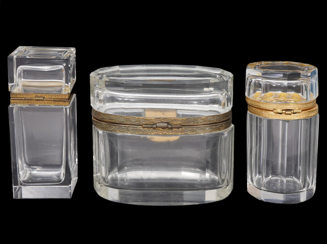 3 Vintage French Style Glass Boxes (1 of 5)