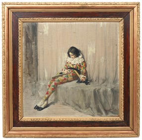 Francesco Longo Mancini 'Harlequin' Oil Painting