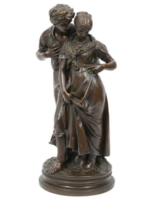 Luca Madrassi Italian Bronze Sculpture of Couple
