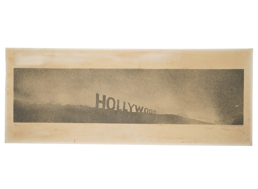 Edward Ruscha Lithograph 'Hollywood in the Rain' (1 of 15)