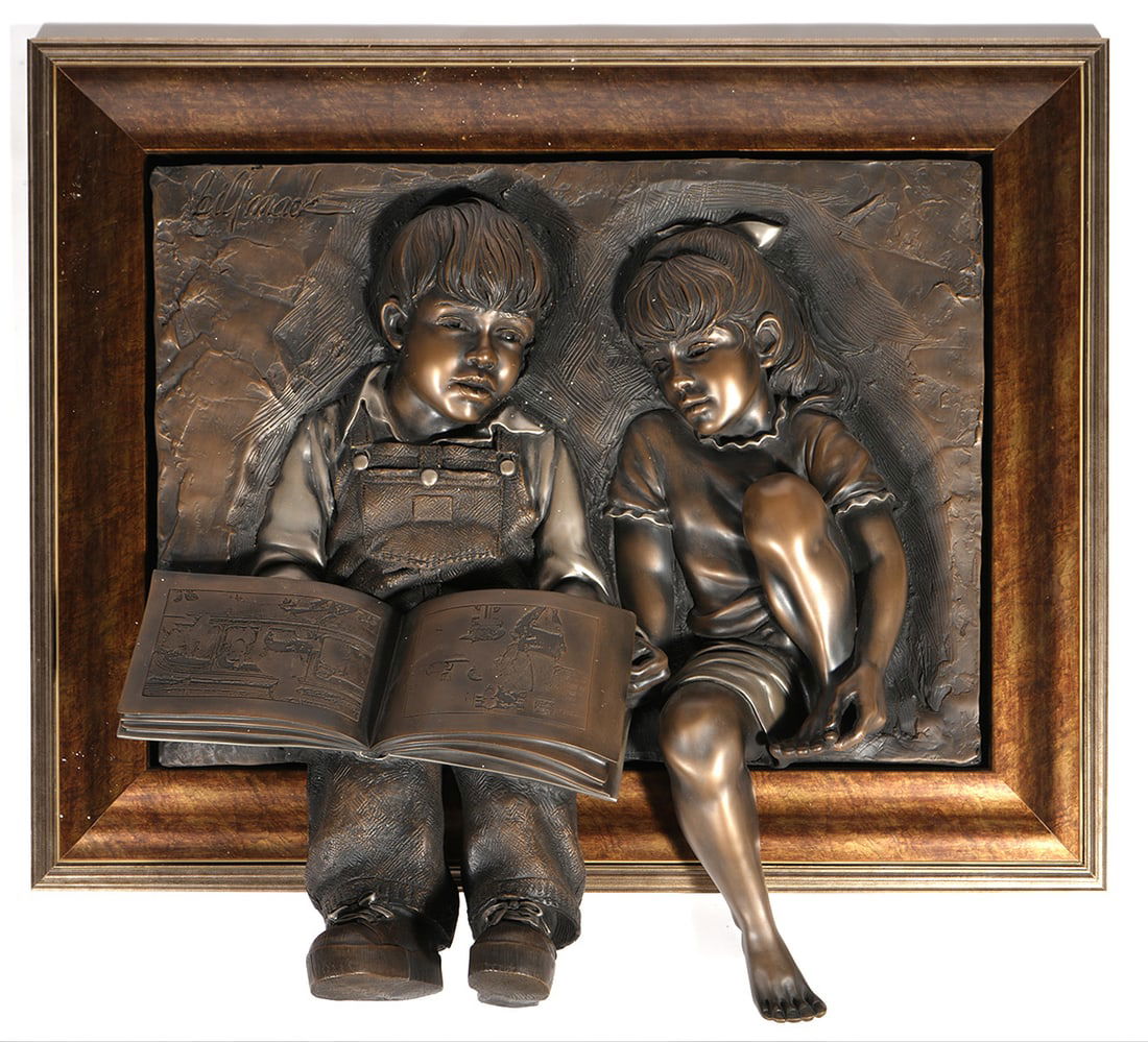 Bill Mack 'Sharing' Bronze Relief Sculpture (1 of 7)