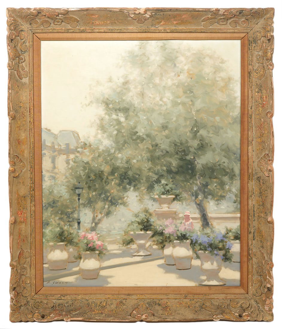 Andre Gisson Courtyard Oil Painting (1 of 7)