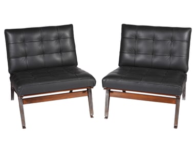 Pair Ico Parisi For Cassina Upholstered Chairs