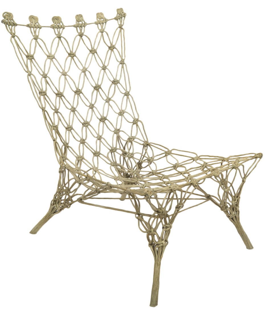 Marcel Wander Vintage Knot Chair: Marcel Wander, Netherlands (Born 1963). The Knotted Chair by Marcel Wanders is made in Italy by Cappellini utilizing carbon rope, aramide fiber cord and epoxy resin. Part of the permanent collections