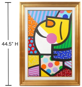 Original Romero Britto 'Up' Acrylic Painting