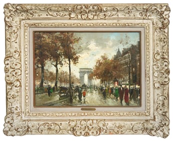 Antoine Blanchard Parisian Scene Oil Painting