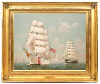Michael Keane 'Eagle Leading the Fleet' Painting
