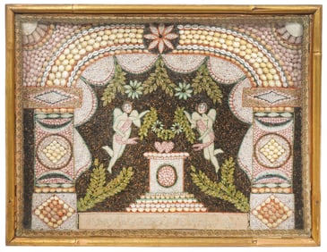 19th Ct. Sailor's Framed 'Valentine Art'
