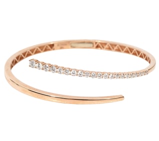 Signed 'Ferkos' Diamond & 14K YG Bangle