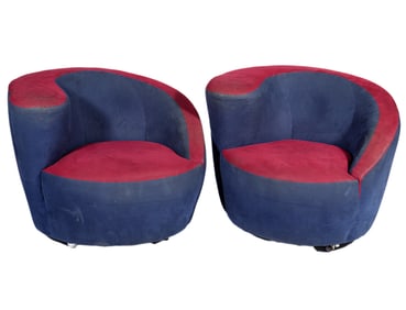 Pr. of Corkscrew Chairs by Vladimir Kagan