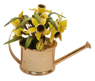 Cartier Sterling Basket With Enamel Daffodils
