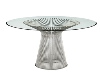 Warren Platner Dining Table in Polished Nickel