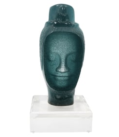 Roy Adzak Vintage Daum Buddha on Clear Base