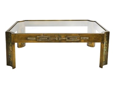 Philip and Kelvin Laverne Glass Top Coffee Table