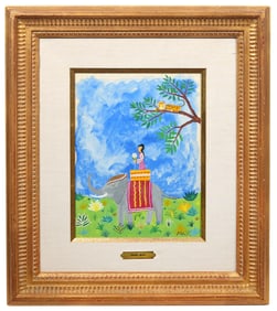 Henri Maik 'Elephant Ride' Painting