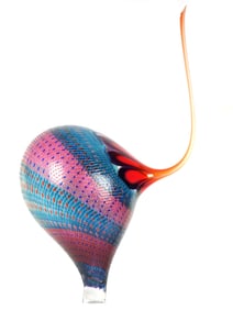 Stephen Rolfe Powell Screamer Art Glass Sculpture