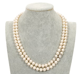 Cultured Pearl & Diamond Necklace & Bracelet