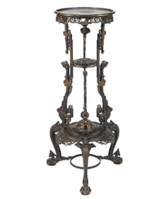 Antique 19th C Japonisme Orientalism Bronze Stand