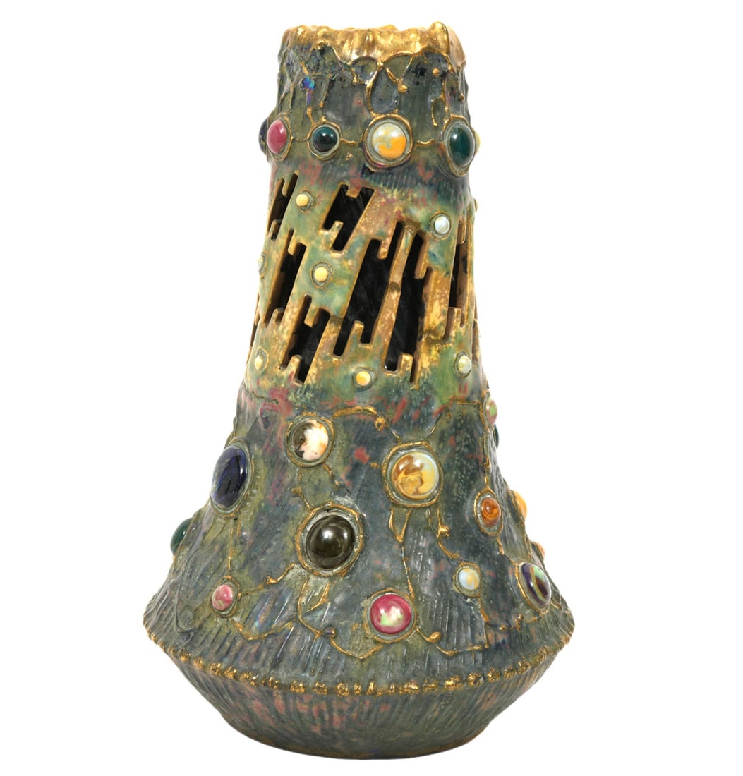 Amphora Austrian Gres-Bijou Lightning Design Vase (1 of 16)