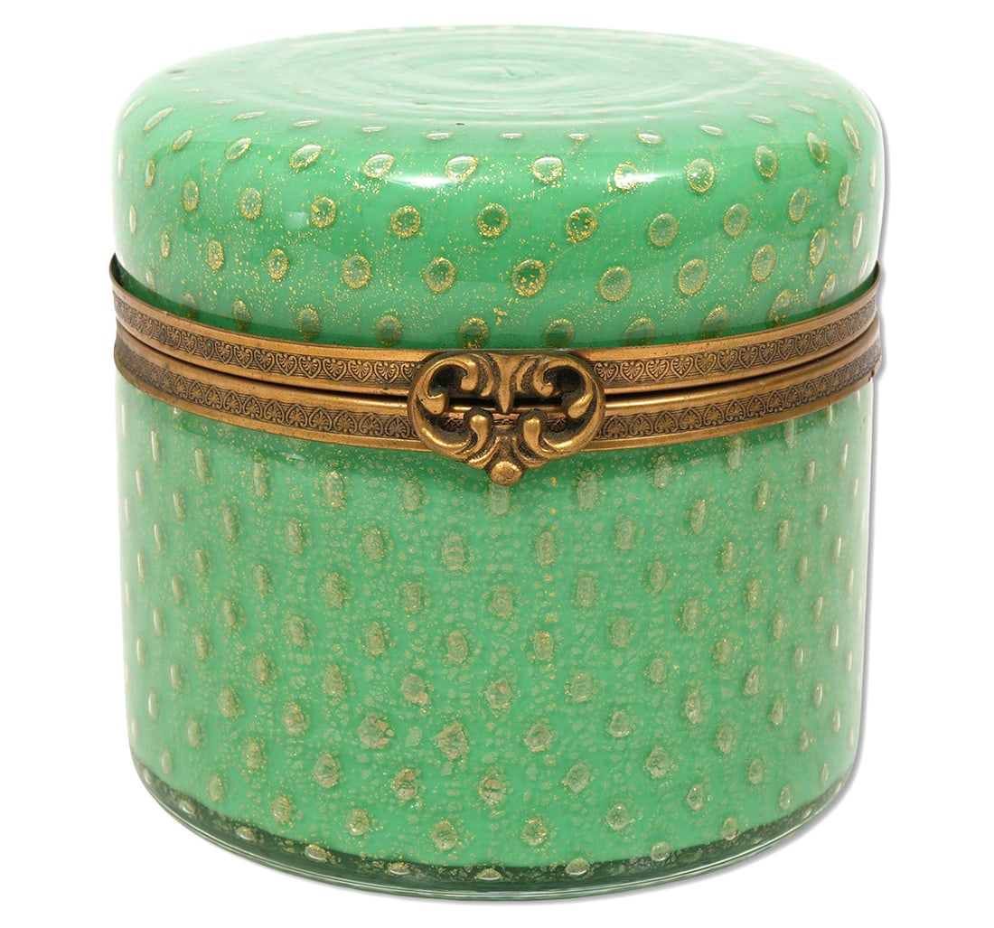 Murano Green Glass Vanity Box (1 of 8)
