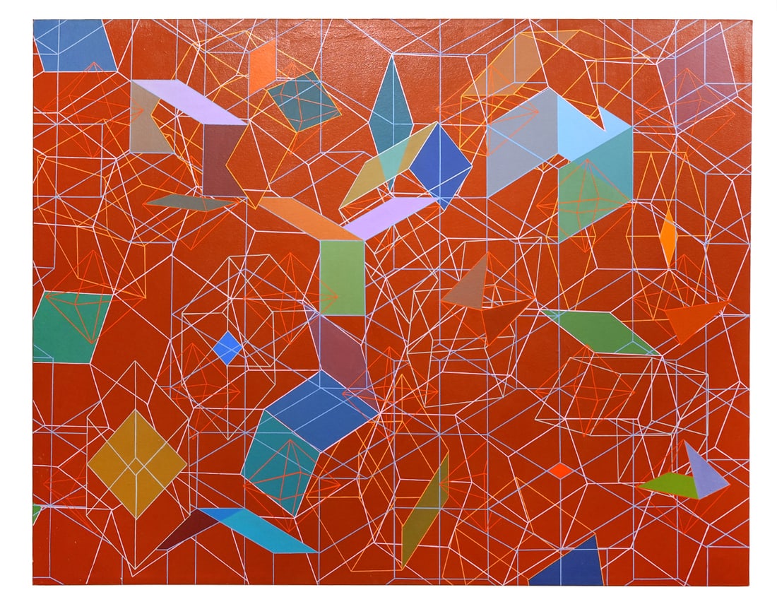 Large Tony Robbin 'Pattern' Abstract Painting (1 of 8)