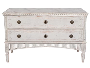 19th C. Swedish Gustavian Style 2 Drawer Chest